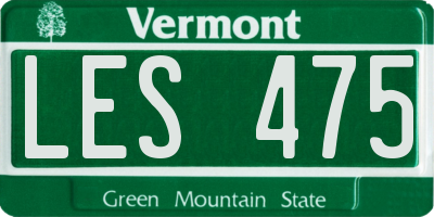 VT license plate LES475