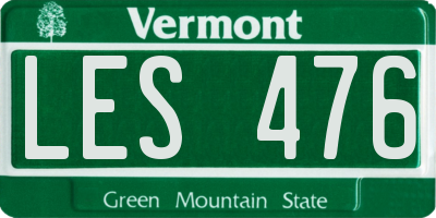 VT license plate LES476