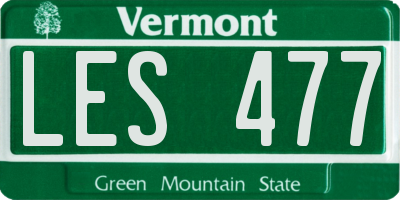 VT license plate LES477