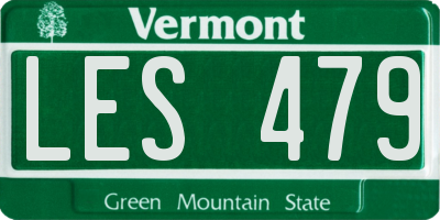 VT license plate LES479