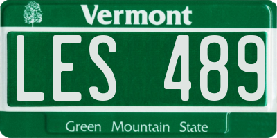 VT license plate LES489