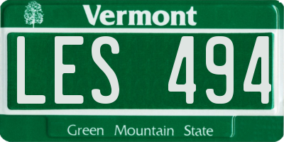 VT license plate LES494