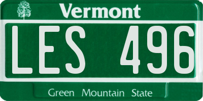 VT license plate LES496