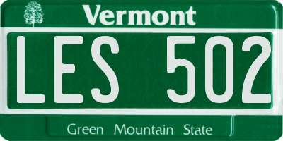 VT license plate LES502