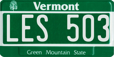 VT license plate LES503