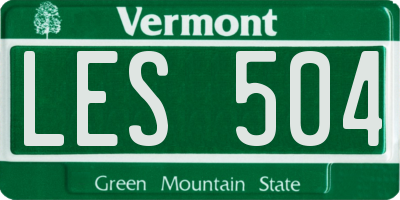 VT license plate LES504