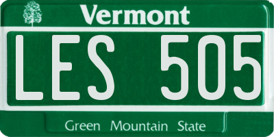 VT license plate LES505