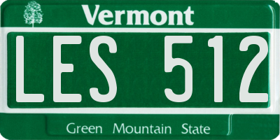 VT license plate LES512