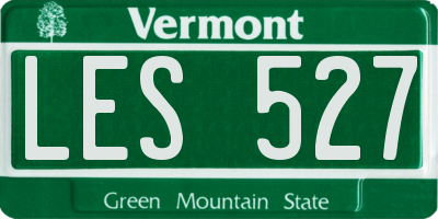 VT license plate LES527