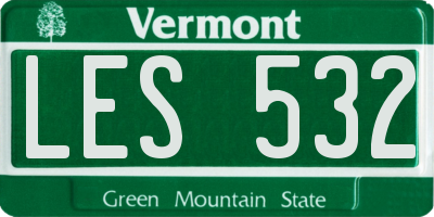 VT license plate LES532