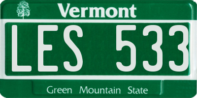 VT license plate LES533