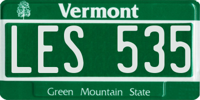 VT license plate LES535