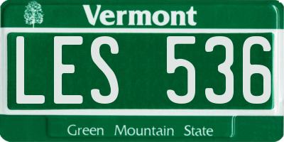 VT license plate LES536