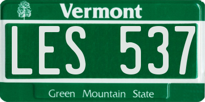 VT license plate LES537
