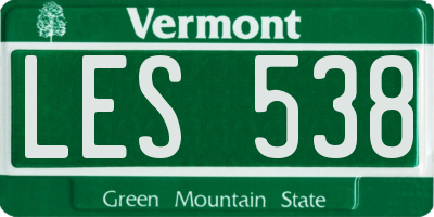 VT license plate LES538