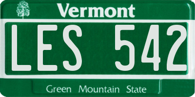 VT license plate LES542