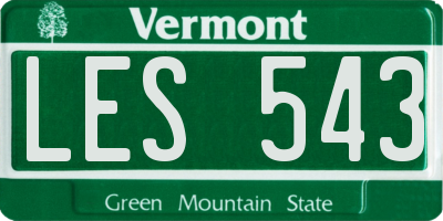 VT license plate LES543