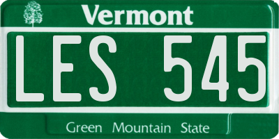 VT license plate LES545
