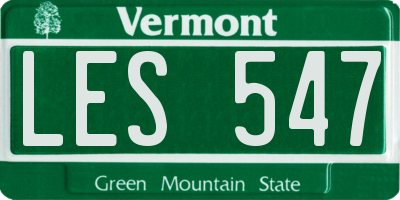 VT license plate LES547