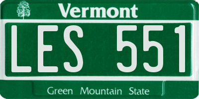 VT license plate LES551