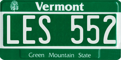 VT license plate LES552