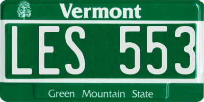 VT license plate LES553