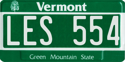 VT license plate LES554