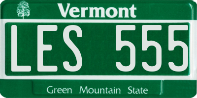 VT license plate LES555