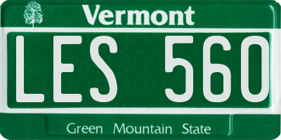 VT license plate LES560