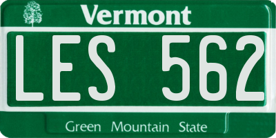 VT license plate LES562