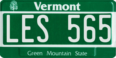 VT license plate LES565
