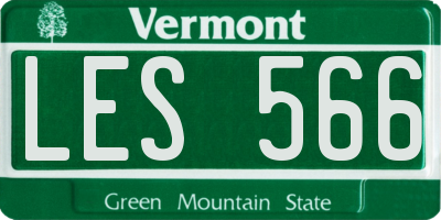 VT license plate LES566
