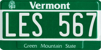 VT license plate LES567