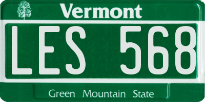 VT license plate LES568
