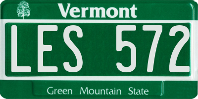 VT license plate LES572