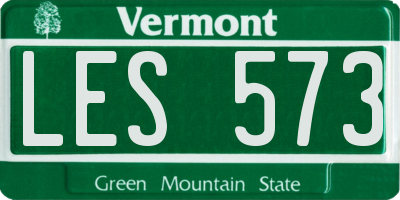 VT license plate LES573