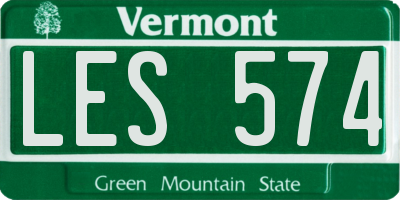 VT license plate LES574