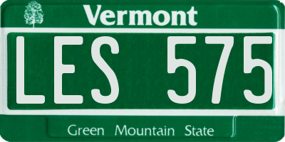 VT license plate LES575