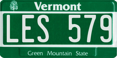 VT license plate LES579
