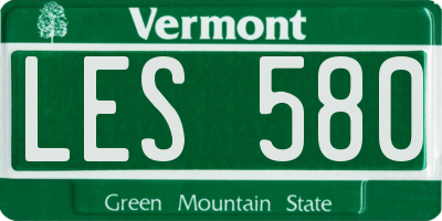 VT license plate LES580
