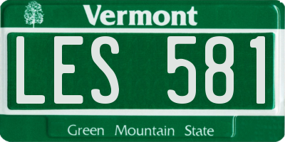 VT license plate LES581