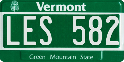 VT license plate LES582