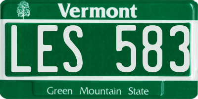 VT license plate LES583