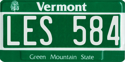 VT license plate LES584