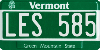 VT license plate LES585
