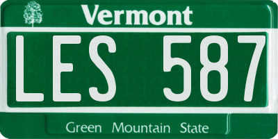 VT license plate LES587