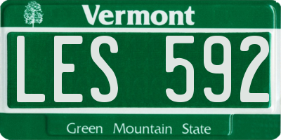 VT license plate LES592