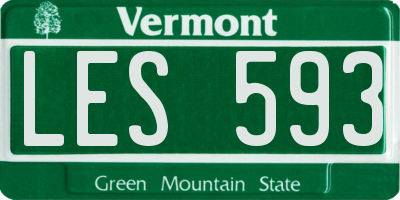 VT license plate LES593