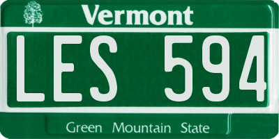 VT license plate LES594