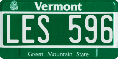 VT license plate LES596